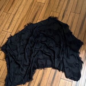 Black Fringed Poncho